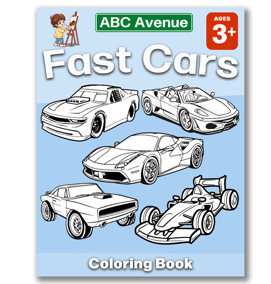 Fast Cars Coloring Book